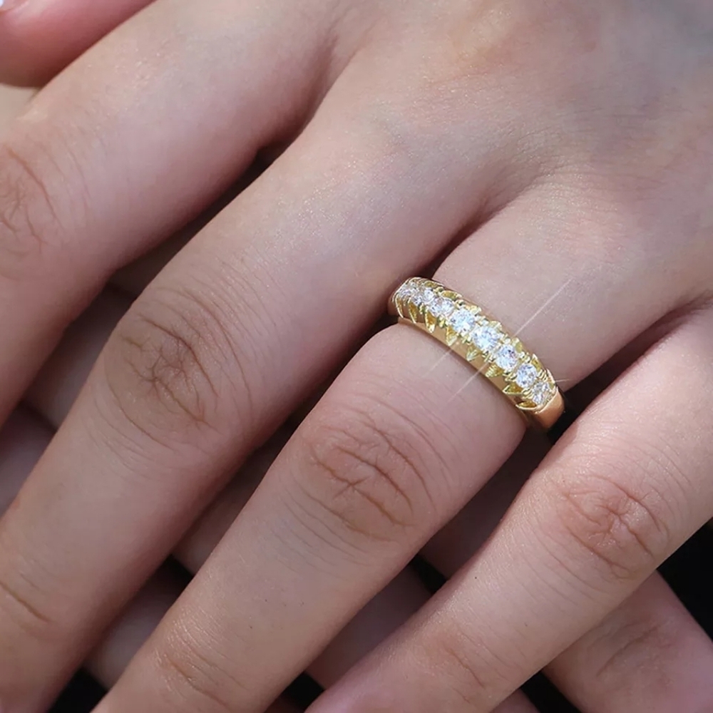 New Gold Micro Paved Casual ring - Picture 1 of 4